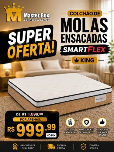 Colchão de molas ensacadas Smartflex king