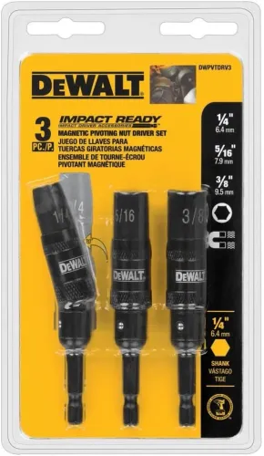 Conjunto Dewalt de chaves de porca impacto pivotante 3 peças (DWPVTDRV3)