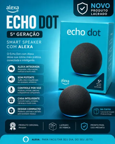 Amazon Echo Dot Alexa 5ª geração - aceito proposta (lacrada)