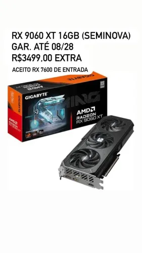 Placa de vídeo RX 9060 16GB - GAR. Até 2028