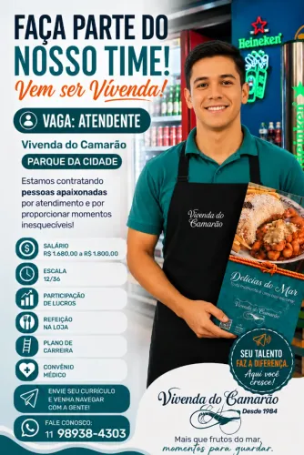ATENDENTE DE RESTAURANTE - ZONA SUL