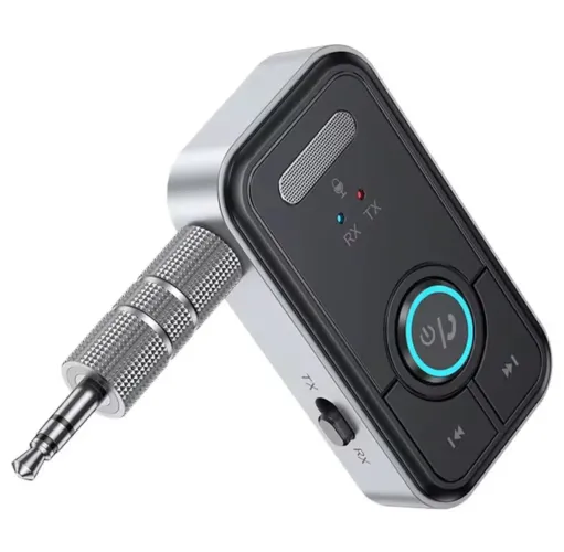 Transmissor e Receptor de Áudio T67 Bluetooth 5.4 Alta Fidelidade Aux P2 5.3mm Microfone