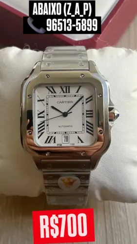 Relógio CARTIER SANTOS AUTOMÁTICO MOSTRADOR BRANCO