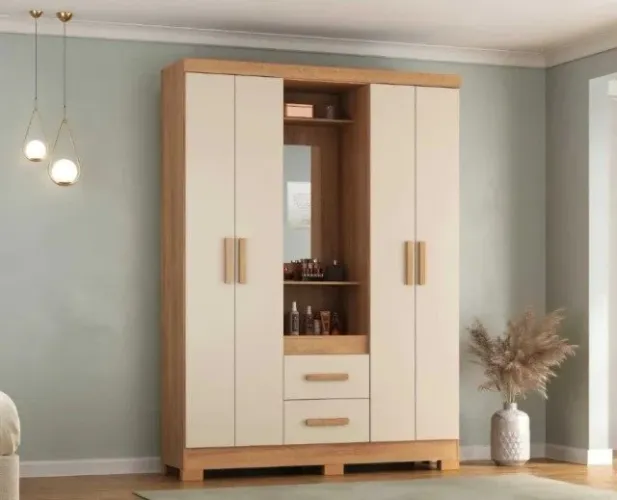 Guarda Roupa Capelinha Mobi 4 Portas - Móveis atu
