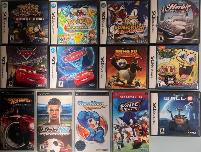 Cases e manuais Nintendo ds/psp