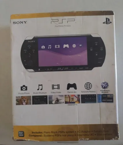 PSP 3000 Black Piano na Caixa
