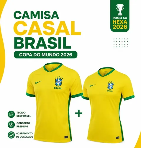 Kit Casal Brasil Copa do Mundo 2026 | Camisa Masculina + Feminina ?