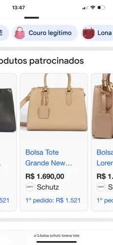 Bolsa Schutz Tote New Lorena Couro Nude Grande
