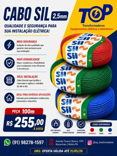 Cabo Elétrico 2,5mm Sil (PROMOÇÃO)