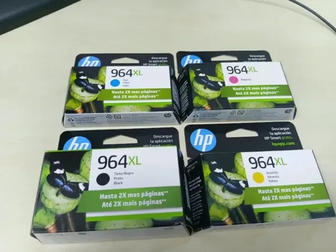 4 Cartuchos HP 964XL Originais Lacrados - Preto, Ciano, Magenta e Amarelo