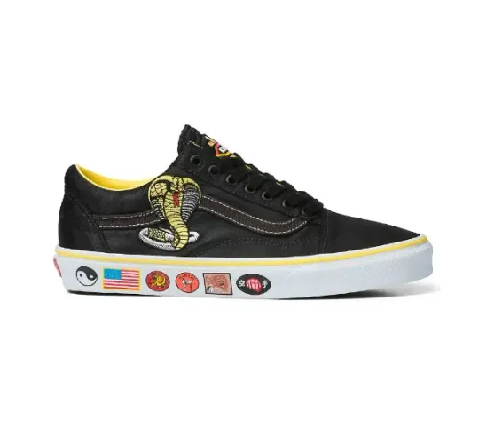 Tênis Vans Old Skool Cobra Kai Black Yellow Unissex.