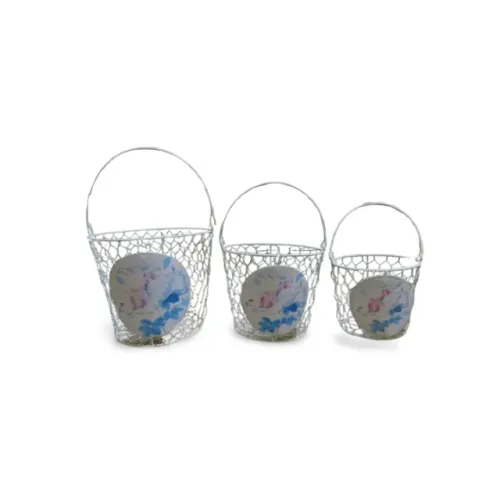 Kit Conjunto De 3 Cestas Decorativas Vintage Em 3 Tamanhos Off Wright