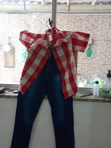 Conj.calca dens e blusa infantil