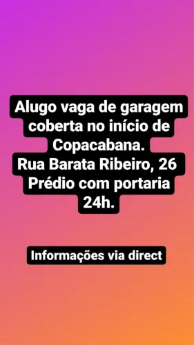 Vaga de garagem em copacabana