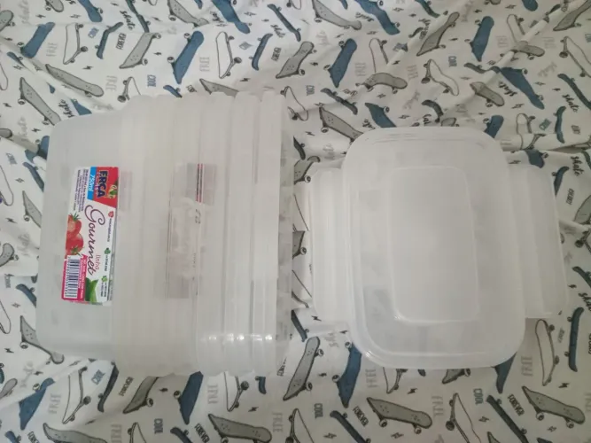 Kit 6 potes marmita 750ml reutilizável freezer