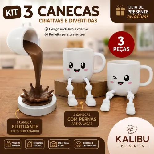 Caneca flutuante decoração 