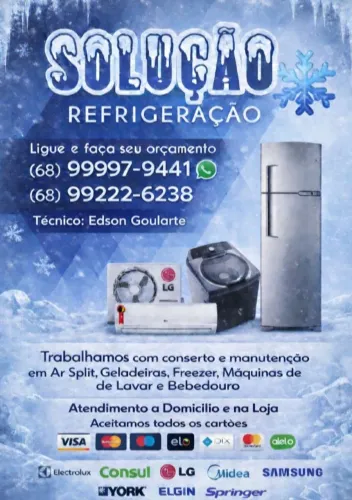 Consertamos geladeiras freezer bebedouros máquina de lavar e ar condicionado split...