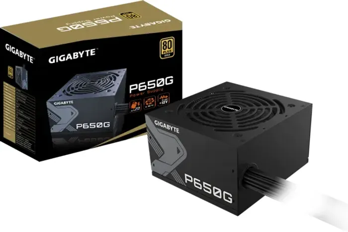Fonte Gigabyte P650G PG5, 650W, ATX 3.1, PCIe 5.1, 80 Plus Gold, Preto, GP-P650G-PG5