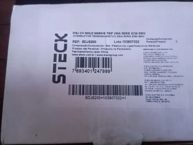 Disjuntor caixa moldada 200A 690V steck