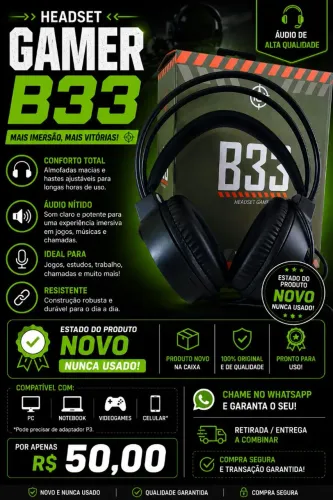 Fone de ouvido headset Gamer