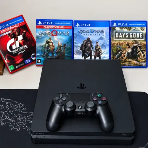 Ps4 slim 1TB +4 jogos