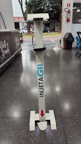 Suporte Injetagel para Álcool em Gel com Pedal - Estrutura Metálica