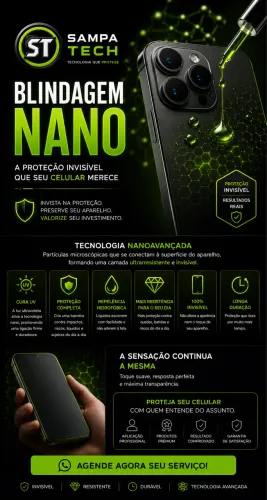 Blindagem especial de tela com Nano Tecnologia - Película do futuro