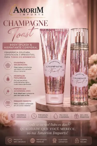 Body Splash e hidratante, champanhe Bath e Body works