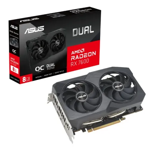 Placa de Video AMD RX 7600 8GB ASUS Dual OC "Novo/Loja"