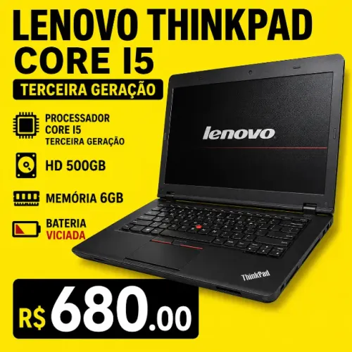 Notebook Lenovo Thinkpad Core i5 Funcionando Perfeitamente Aceito Cartão