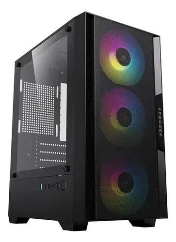 Gabinete gamer Acegeek stratus mesh preto 