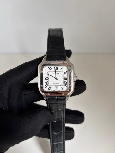 Relógio Cartier Santos Couro Automático