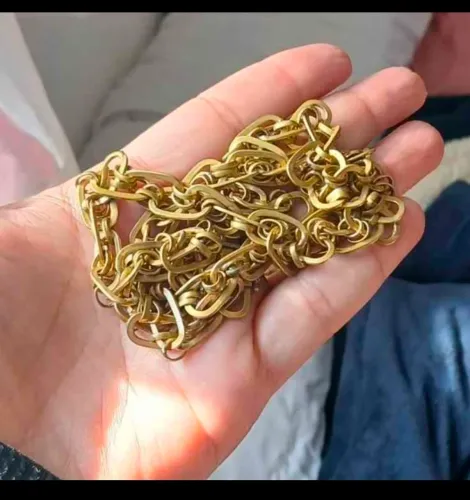 Cordão banhado no ouro 18k moeda antiga
