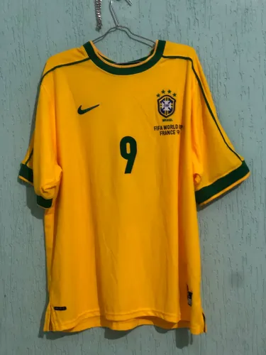 (NOVA)Camisa retrô Brasil 1998 Ronaldo