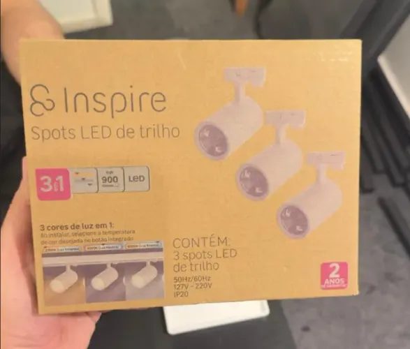 Spot Led para trilho Inspire Kit com 3unid
