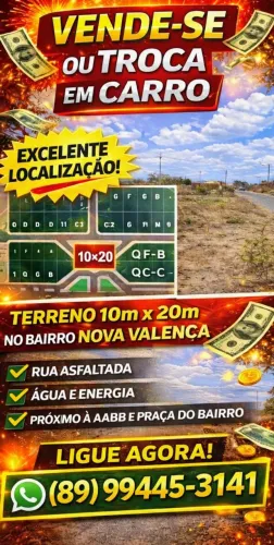 VENDO TERRENO NOVA VALENÇA