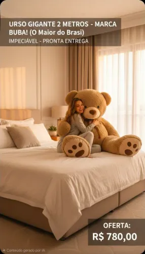 Urso GIGANTE 2m Buba (Original) - Estado de Novo!