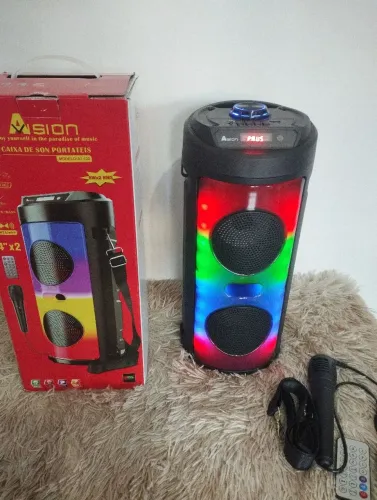 Caixa de som Led com microfone a1 132