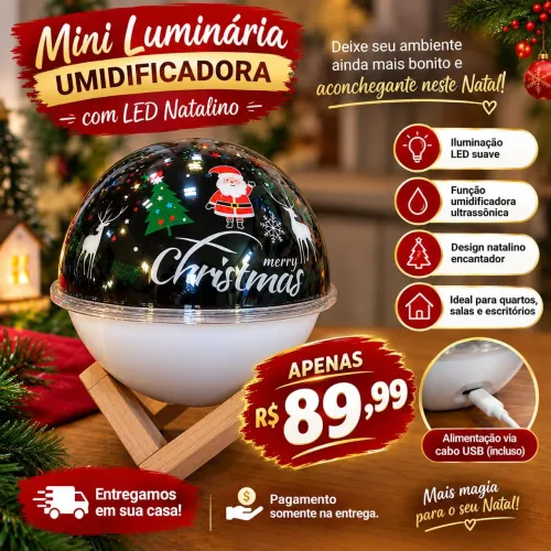 Luminária Mini Umidificadora leds de Natal Entregamos