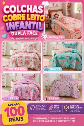 Colchas Cobre Leito Infantil Dupla Face