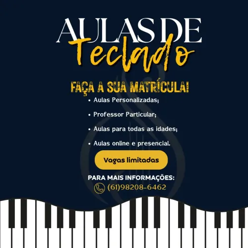 Aulas de teclado a partir de R$ 50/hora 
