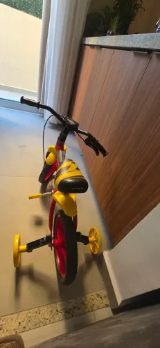 Bicicleta Infantil Nathor Motor X PU Aro 12 Passeio Vermelha/Amarela