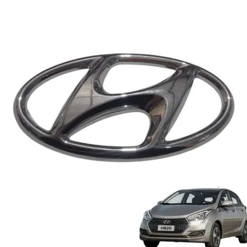 Emblema De Grade Dianteira Do Hyundai Hb20 863001s500 Prateado