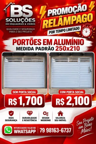 PORTÕES EM ALUMÍNIO NA PROMOÇÃO