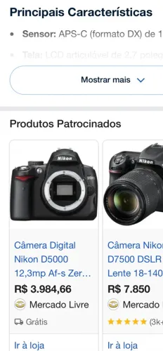 Câmera Nikon d5000