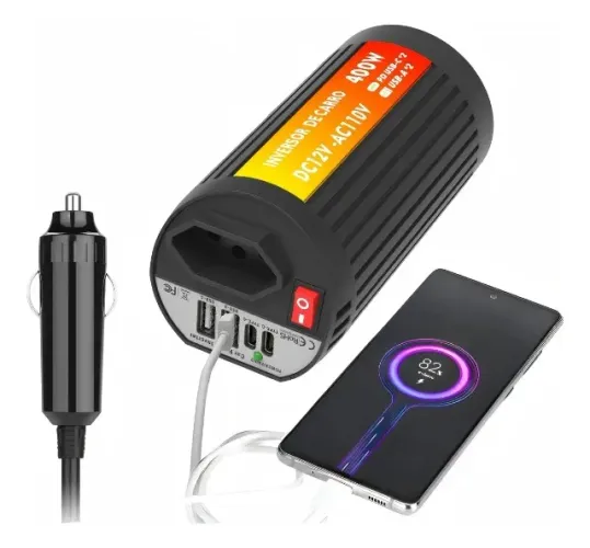 Inversor Tensao 400w Watts12 V 110 V Onda Modificada Cinco interfaces utilizáveis