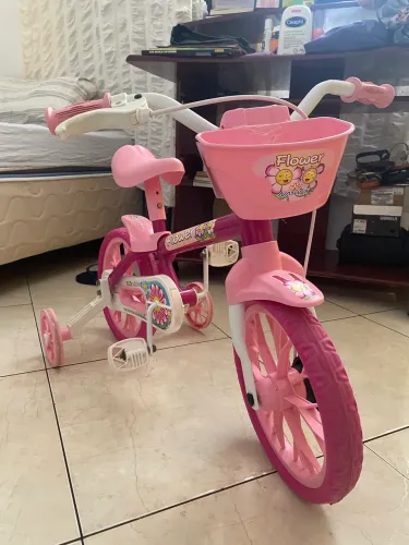 Bicicleta rosa infantil flower aro 12 usada