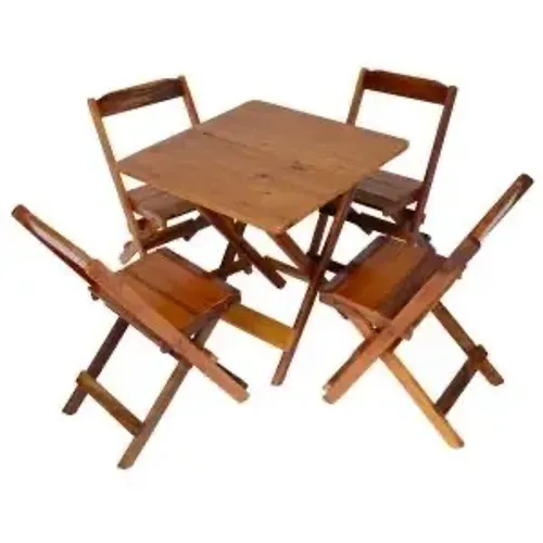 MESA DOBRÁVEL MADEIRA 4 LUGARES