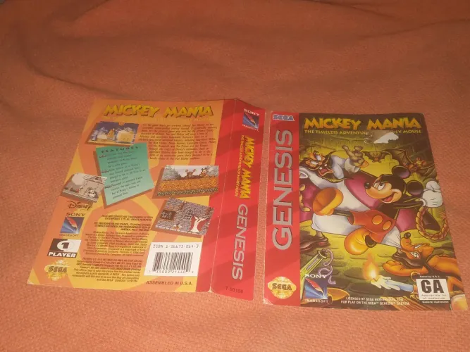 Capa Jogo Mickey Mania The Timeless Adventures Sega Genesis - Somente a Capa
