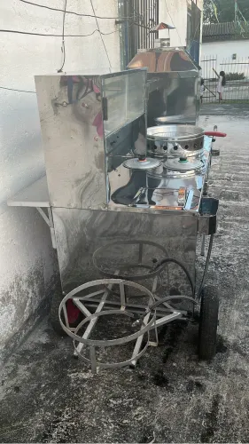 Carroça para Lanches Completa em Inox - Chapa/Churrasqueira - Food Cart
